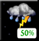 Thursday Night: A chance of showers and thunderstorms before 11pm, then a chance of showers and thunderstorms. Mostly cloudy, with a low around 75. Chance of precipitation is 50%. Thursday Night: Chance Showers And Thunderstorms